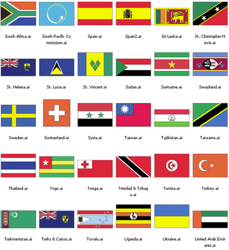 Мировые флаги в формате Adobe Illustrator