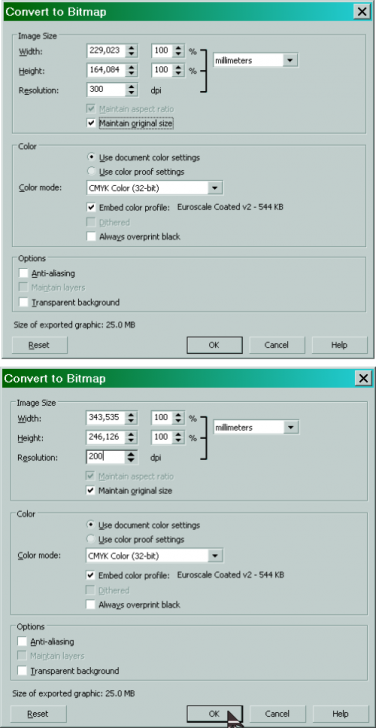 Export в TIFF- x3 vs x5